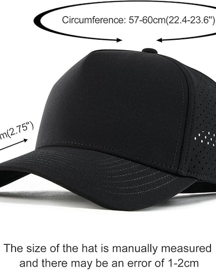 BOTVELA Men Adjustable Snapback Baseball Cap Vented Performance Laser Cut Mesh Hat