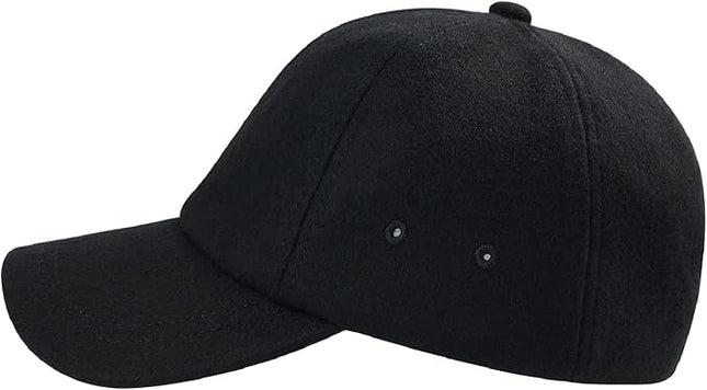 BOTVELA Wool Baseball Cap for Men Adjustable Unstructured Tweed Hat