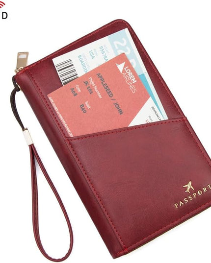 Passport Holder for Travel Women and Men RFID Passport Holder with Card Slots Holder Passport Case Passport cover Passport Wallet Travel Essentials and Accessories (Zipper, ZN-Olive Zipper)