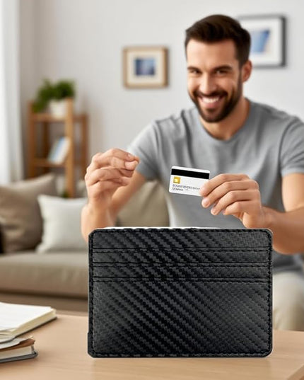 DuskDrapes Leather Wallet with AirTag-RFID Blocking Bifold Wallet for Men, Slim Credit Card Holder with ID Window.Card Slots & Cash Pocket, Brown Leather Wallet for Daily & Travel Use (Style A)