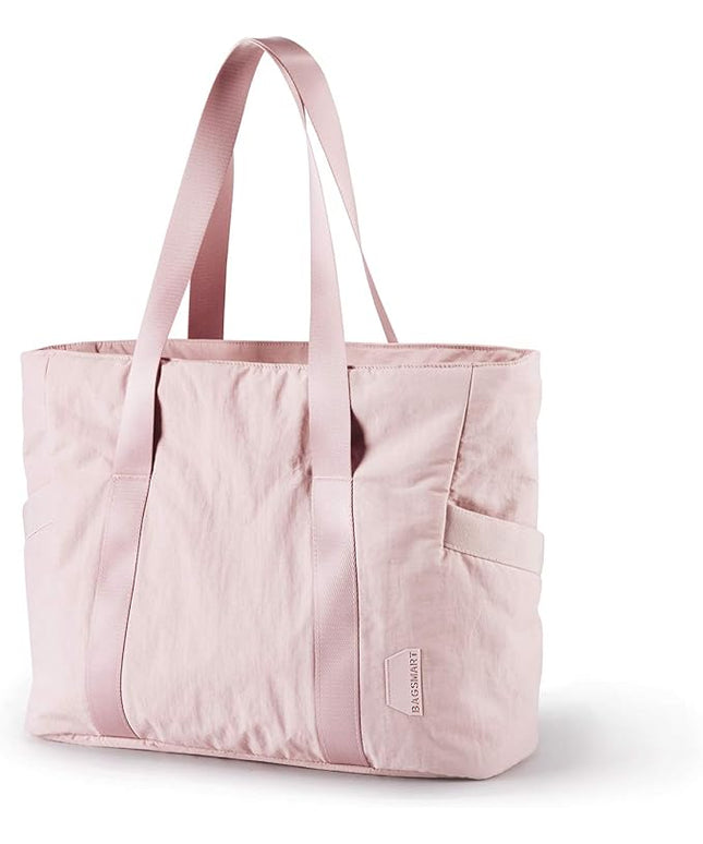 BAGSMART Tote Bag for Women, Tote Bag with Zipper Work Tote with Compartments Nurse Shoulder Hanbag for Travel, Gym