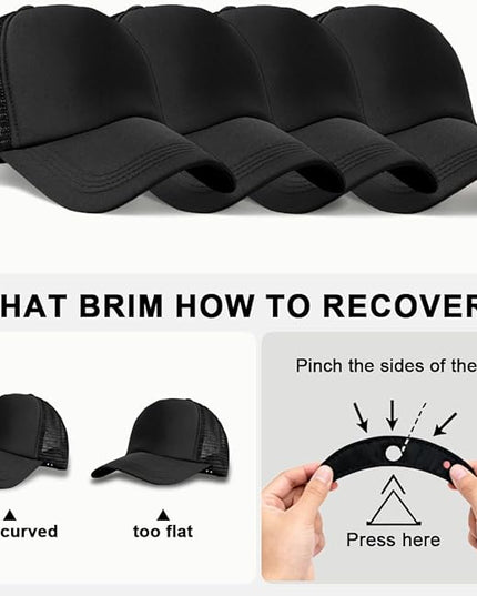 24 Pcs Trucker Hats Bulk Beach Hats for Men Mesh Back Ball Cap Rugged Classic Baseball Trucker Cap for Men and Women