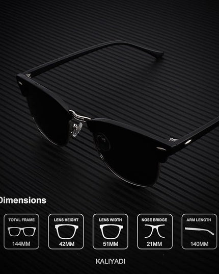 KALIYADI Polarized Sunglasses for Men and Women Semi-Rimless Frame Driving Sun glasses UV Blocking