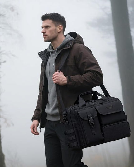 Stypos Tactical Messenger Bag,14inch/15.6inch/17.3inch Briefcase for Man Military Laptop Bag, Flight Work Bags for Pilots