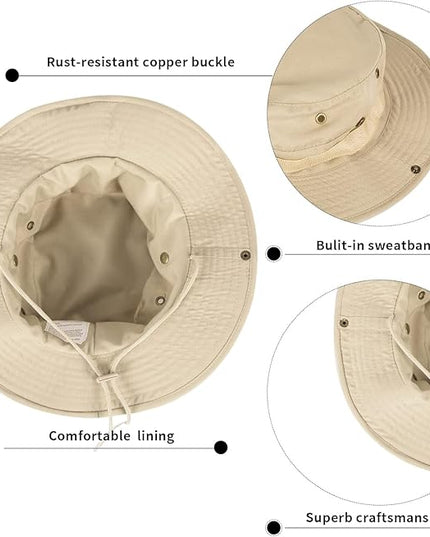 Sun Hats for Men Women Bucket Hat UPF 50+ Boonie Hat Foldable UV Protection Hiking Beach Fishing Summer Safari