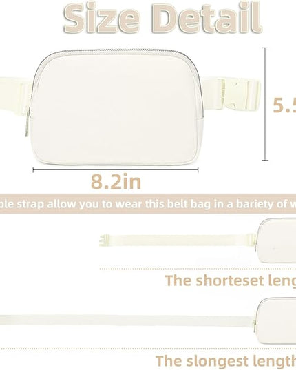 Belt Bag for Women, Cross Body Fanny Pack Fashion Waist Packs Everywhere Belt Bag with Adjustable Strap Gifts for Teen Girls Women Men (White)