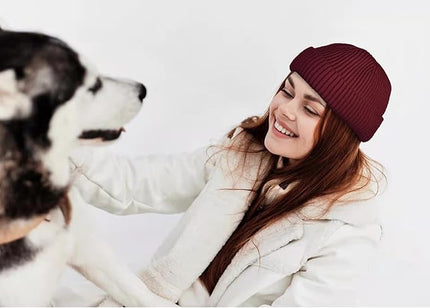 ROYBENS Wool Fisherman Beanie for Men Women, Knit Cuffed Fleece Lined Beanies Winter Warm Hat Skull Cap Unisex