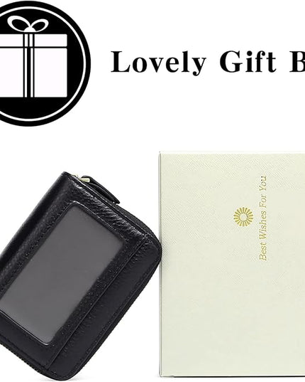 GOIACII Small Genuine Leather Wallet for Women, RFID Blocking Credit Card Holder Wallet