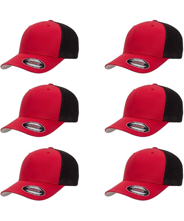 Flexfit 6511 Fitted Mid-Profile Stretchable Mesh Panels Trucker Cap | Bulk Pack Available