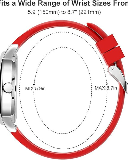 GOLDEN HOUR Waterproof Nurse Watch for Medical Professionals, Students Women Men - Military Time Luminouse Easy Read Dial, 24 Hour with Second Hand, Colorful Silicone Band