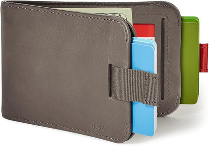 Distil Union Wally Bifold 5.0 RFID Wallet with ID Window - Slim Bifold Wallet for Men with Money Clip, Premium Leather – Minimalist RFID Card Holder - Holds 14 Cards & 30 Bills - Gray