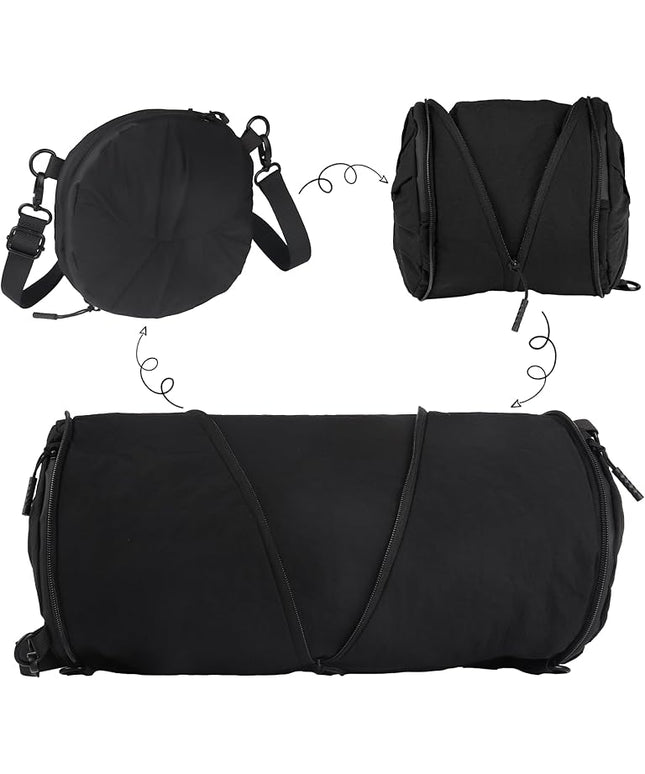 Expandable Crossbody Bag, Trendy Waterproof Nylon Wrinkle Fabric Sling Shoulder Purse for Women & Men