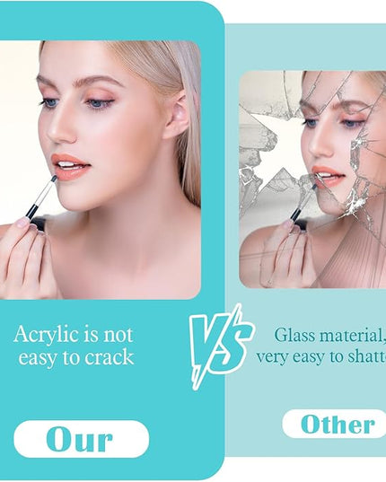 4Pcs Mirror Phone Case, Acrylic Square Phone Mirrors Decal for Phones Case Back, Self-Adhesive Makeup Mirror Stickers for Cellphone Cases