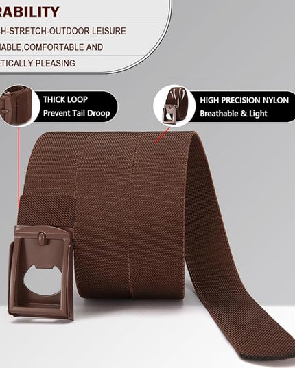 DOOPAI Stretch Canvas Belt for Men, Adjustable Elastic Holeless Web Belt for Casual, Golf, and Work, with Bottle Opener