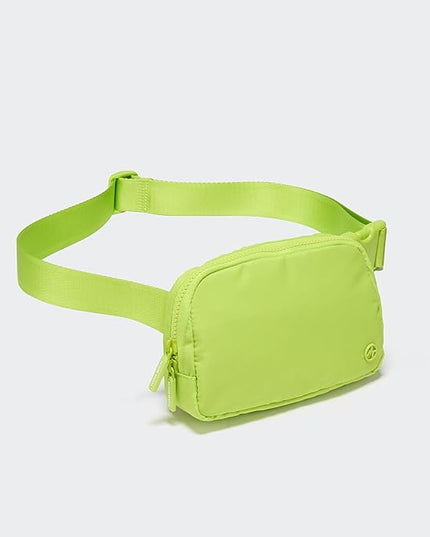 Pander Two Way Zipper Fanny Pack Nylon Everywhere Belt Bag for Women, Water Repellent Waist Packs, Crossbody Bags with Adjustable Strap(Grape Green).