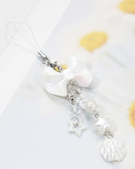 Beaded Camera Wrist Strap, Cute Phone Charms Strap, Pearl Bracelet Wrist Strap, Phone Keychain Decoration for Wallet