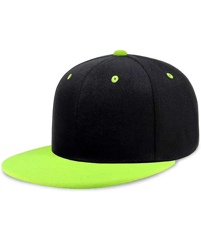 CHOK.LIDS Flat Bill Visor Classic Snapback Hat Blank Adjustable Brim High Top End Trendy Color Style Plain Tone Baseball Cap