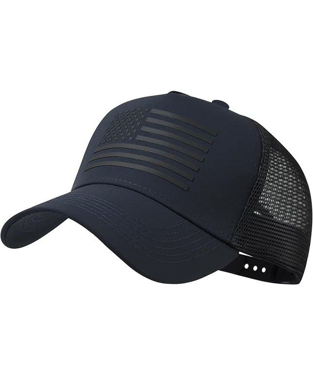 IIN American Flag Mesh Baseball Cap, Patriotic Trucker Hat for Men Women, Quick-Dry Breathable Design, Adjustable Snapback