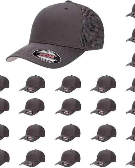 Flexfit 6511 Fitted Mid-Profile Stretchable Mesh Panels Trucker Cap | Bulk Pack Available