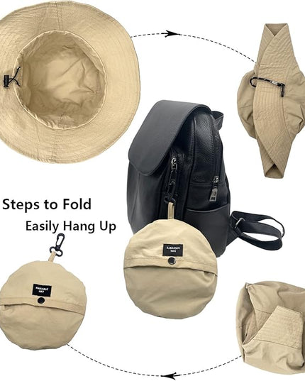woogwin Waterproof Bucket Rain Hat with Chin Strap Quick Dry Packable Boonie Sun Hat Safari Hat UV Protection