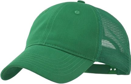 Vintage Washed Soft Crown Baseball Cap Plain Snapback Trucker Hat Men Women Adjustable Distressed Mesh-Back Ball Cap
