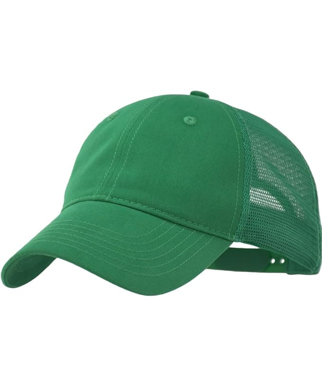 Vintage Washed Soft Crown Baseball Cap Plain Snapback Trucker Hat Men Women Adjustable Distressed Mesh-Back Ball Cap