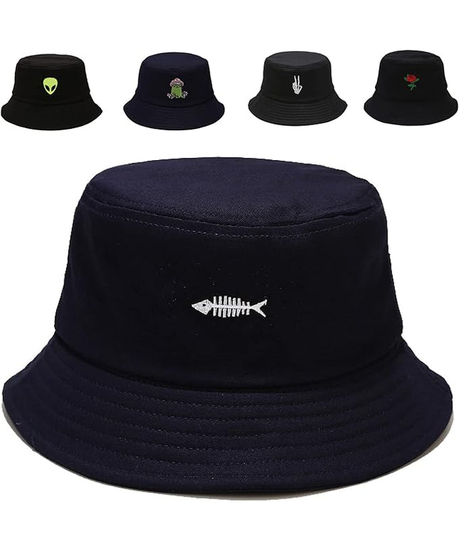 Cotton Bucket Hat for Women Men Summer Travel Sun Beach Bucket Cap, Unisex Outdoor Fisherman Hat