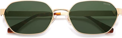SOJOS Trendy Polarized Hexagon Sunglasses for Women Men, UV400 Retro Rectangle Shades SJ1238