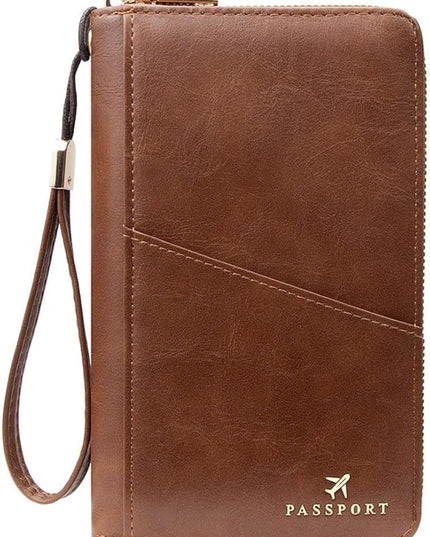Passport Holder for Travel Women and Men RFID Passport Holder with Card Slots Holder Passport Case Passport cover Passport Wallet Travel Essentials and Accessories (Zipper, ZN-DarkBrown Zipper)