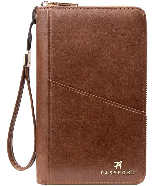 Passport Holder for Travel Women and Men RFID Passport Holder with Card Slots Holder Passport Case Passport cover Passport Wallet Travel Essentials and Accessories (Zipper, ZN-DarkBrown Zipper)