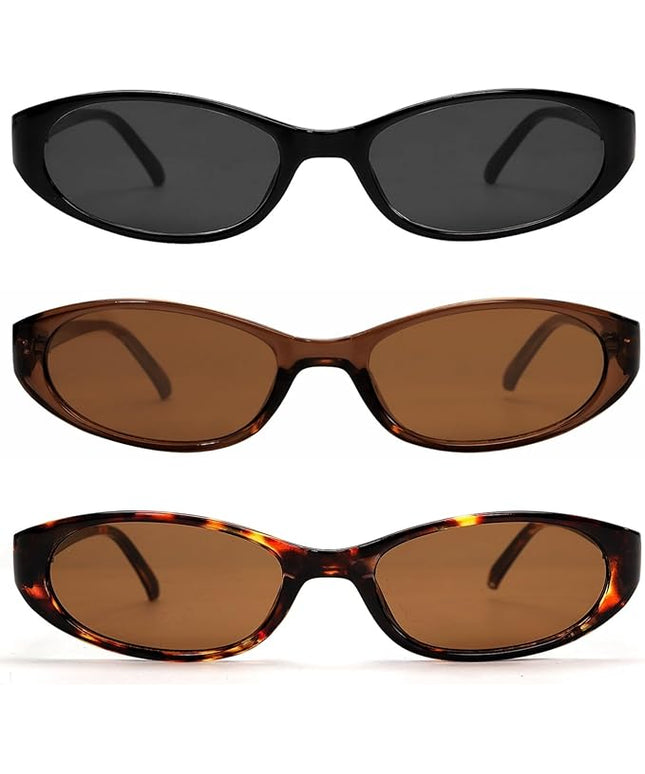 Retro Oval Sunglasses for Women 2026 90s Small Chic Cat Eye Sun Glasses Sunnies Lightweight Shades