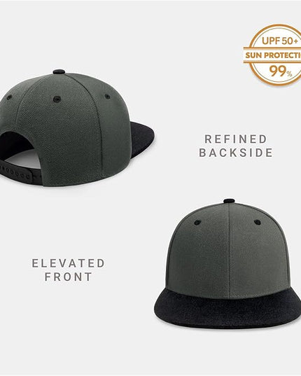 CHOK.LIDS Flat Bill Visor Classic Snapback Hat Blank Adjustable Brim High Top End Trendy Color Style Plain Tone Baseball Cap
