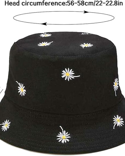 XYIYI Cute Bucket Hat Beach Fisherman Hats for Women, Reversible Double-Side-Wear