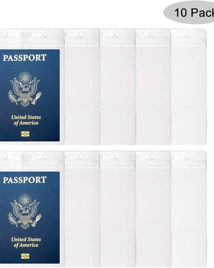10PCS Passport Holder 4x6 Inch Extra Large ID Badge Holders PVC Card Holder Fill for Passports,Cash, Credit Card, Plane Ticket, Receipts.by CypesCrafts