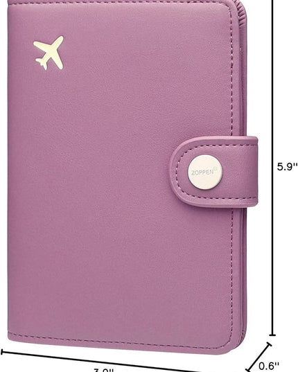 ZOPPEN Passport Holder Women, Passport Cover Travel Wallet Rfid Blocking Passport Wallet Cover Case Travel Essentials Document Organizer, Elegant Purple