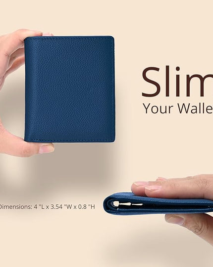 Bveyzi Ultra Slim Small RFID Wallet for Women, Leather Tiny Thin Bifold Pocket Ladies Wallet