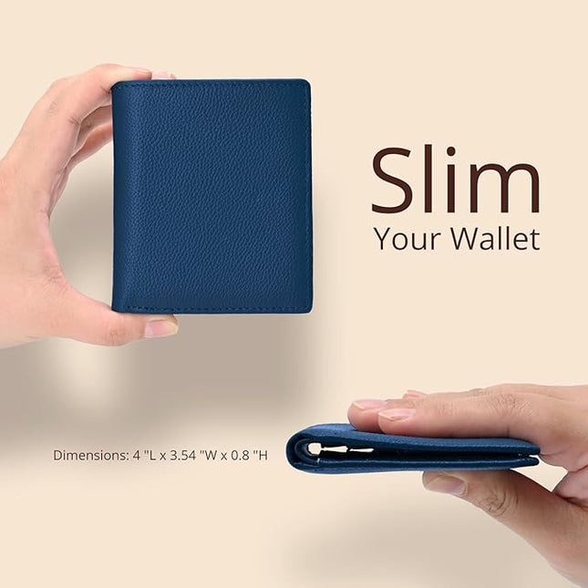 Bveyzi Ultra Slim Small RFID Wallet for Women, Leather Tiny Thin Bifold Pocket Ladies Wallet