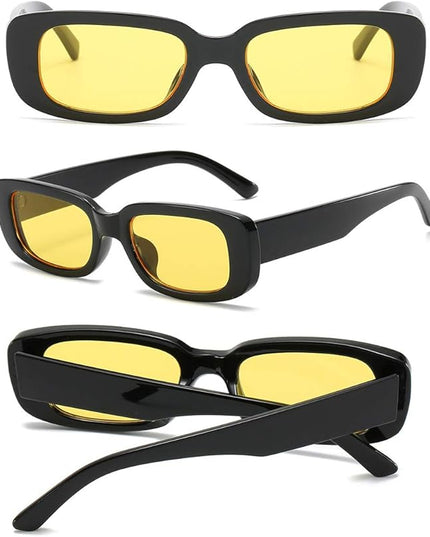 Dollger Rectangle Sunglasses for Women Men Trendy Retro Fashion Sunglasses UV 400 Protection Square Fram