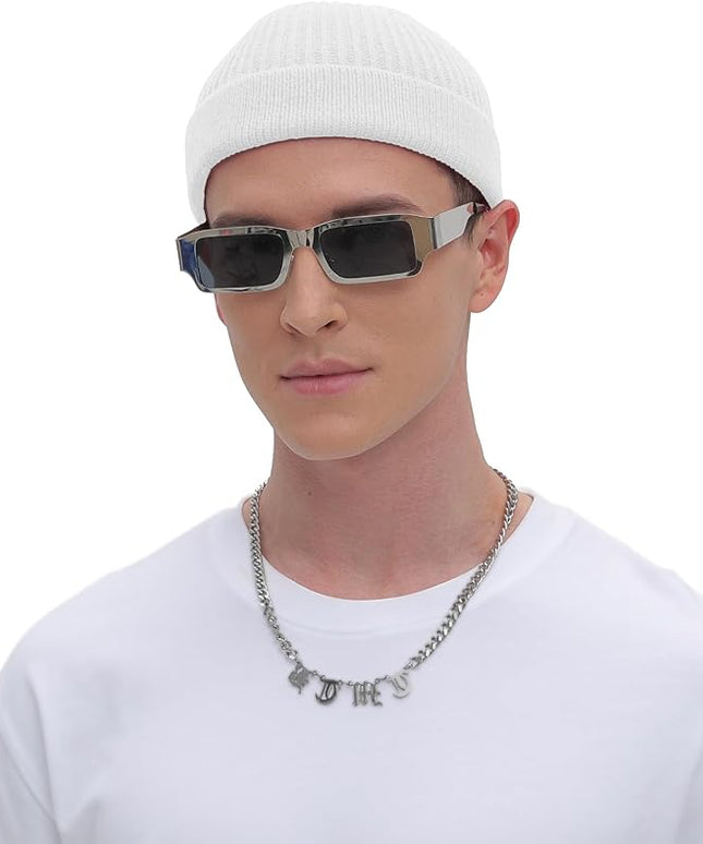 ROYBENS Thin Swag Wool Short Fisherman Beanie for Men Women, Knit Cuff Trawler Beanie Watch Hat, Soft Spring Fall Skull Cap