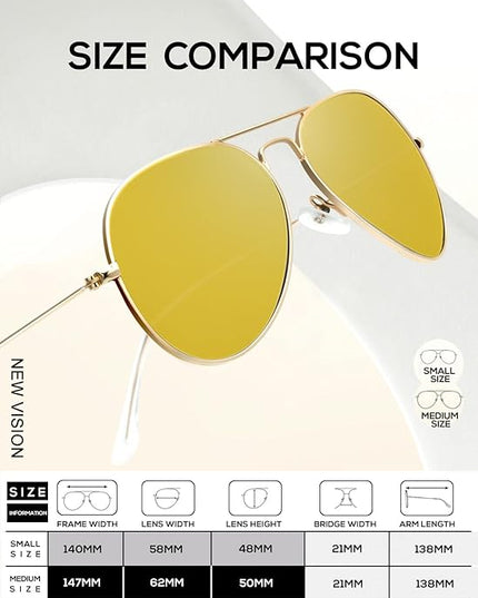 KALIYADI Classic Aviator Sunglasses for Men Women Driving Sun glasses Polarized Lens UV Blocking