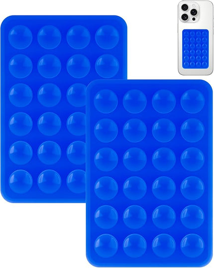 2 Pack Silicone Suction Phone Case Mount, Silicon Adhesive Smartphones Stand Sticky, Non Slip Suction Cup, Hands-Free Phone Accessories Holder for Selfies and Videos Dark Blue