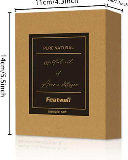 Featwell Car Air Freshener Essential Oil, 6 Bottles Essential Oils for Diffuser, Aromatherapy, Home Car Scented Oils 6x10ml