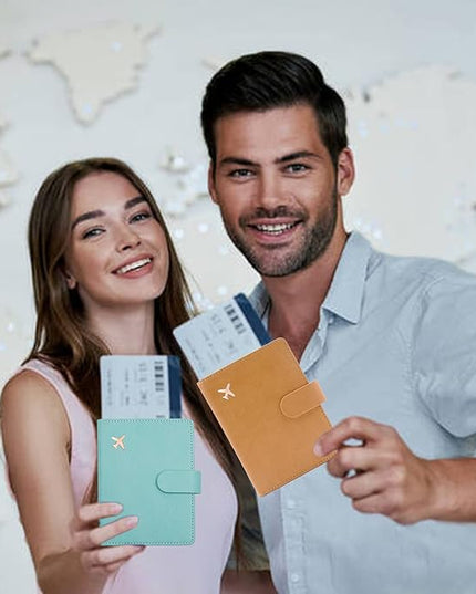 Deziliao Passport Holder,Passport Holder Card Slots, Passport and Vaccine Card Holder Combo, Cute Passport cover for Women and Men, with Waterproof Rfid Blocking, Passport Travel Wallet(Aqua Green)