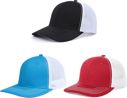 kozinu Unisex Trucker Hats Blank Mesh Snapback Hats Sport Plain Baseball Caps Adjustable Fitted Hat