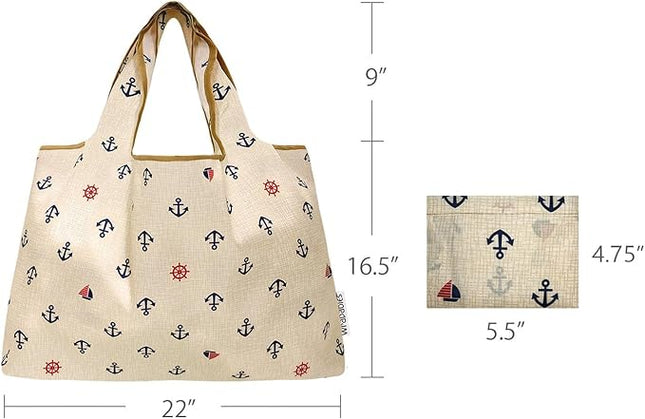 allydrew Large Foldable Tote Nylon Reusable Grocery Bags
