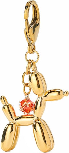 Balloon Dog Keychain, Stainless Steel Elegant Golden Bag Charms for Adults