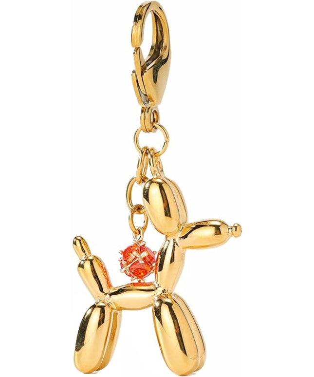 Balloon Dog Keychain, Stainless Steel Elegant Golden Bag Charms for Adults