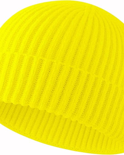 ROYBENS Swag Wool Knit Cuff Short Fisherman Beanie for Men Women, Winter Warm Hats