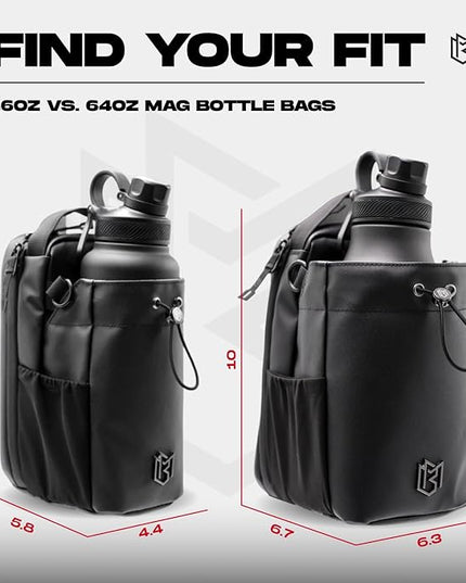 Magnetic Gym Bag for Men and Women – Sling Bottle with Magnetic Attachment | Water Bottle Holder, Gym Pouch, Crossbody Bag for Travel, Sports, Work, Fitness