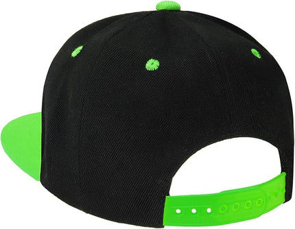 Classic Snapback Hat Cap Hip Hop Style Flat Bill Blank Solid Color Adjustable Size